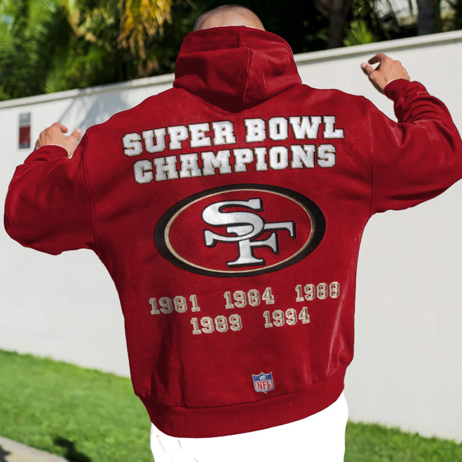 

Bedruckter übergroßer Super Bowl-Kapuzenpullover Der San Francisco 49ers NFL Für Herren