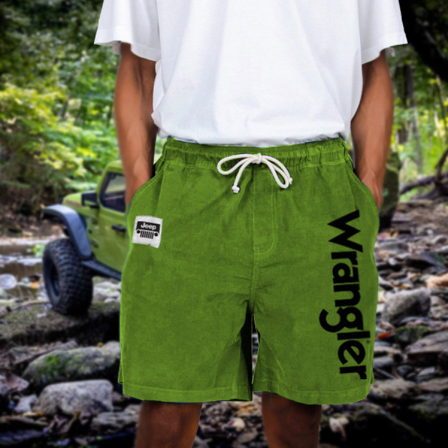 

Men's Jeep Corduroy Shorts Riding AXIAL SCX6 JEEP Wrangler Jlu 4WD 1/6 RC Casual Shorts