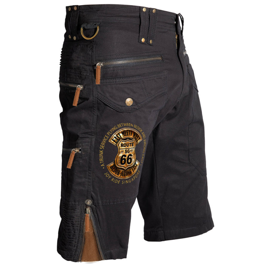 

Pantalones Cortos Con Estampado Route 66 Para Hombre Pantalones Cortos Tipo Cargo Para Ciclismo Con Diseño De Cremallera Múltiple Para Exteriores