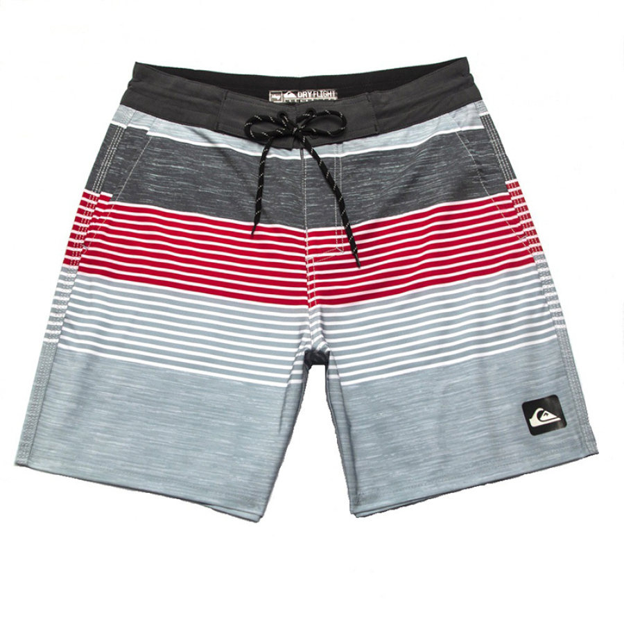 

Quiksilver 18" Boardshorts Für Herren Gestreifter Druck Farbblock-Spleiß-Kordelzug-Surfshorts