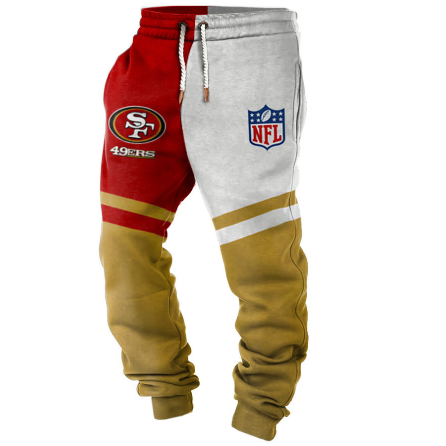 

Bedruckte NFL Super Bowl-Freizeithose Der San Francisco 49ers Für Herren Mit Farbblockierung