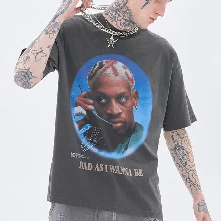 

Dennis Rodman Bad As I Wanna Be Washed T-Shirt