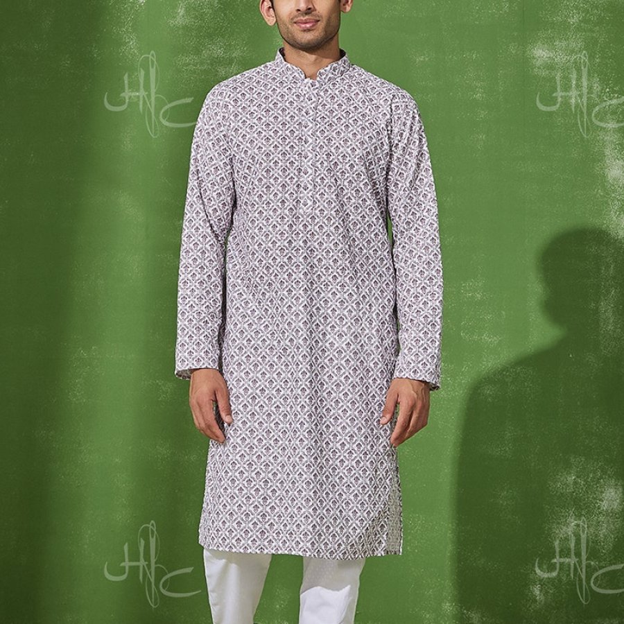 

Nasir Algodón Recto Kurta Para Hombre