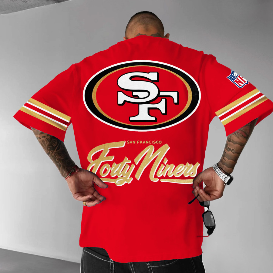 

T-shirt Imprimé Unisexe Surdimensionné Des 49ers De San Francisco NFL