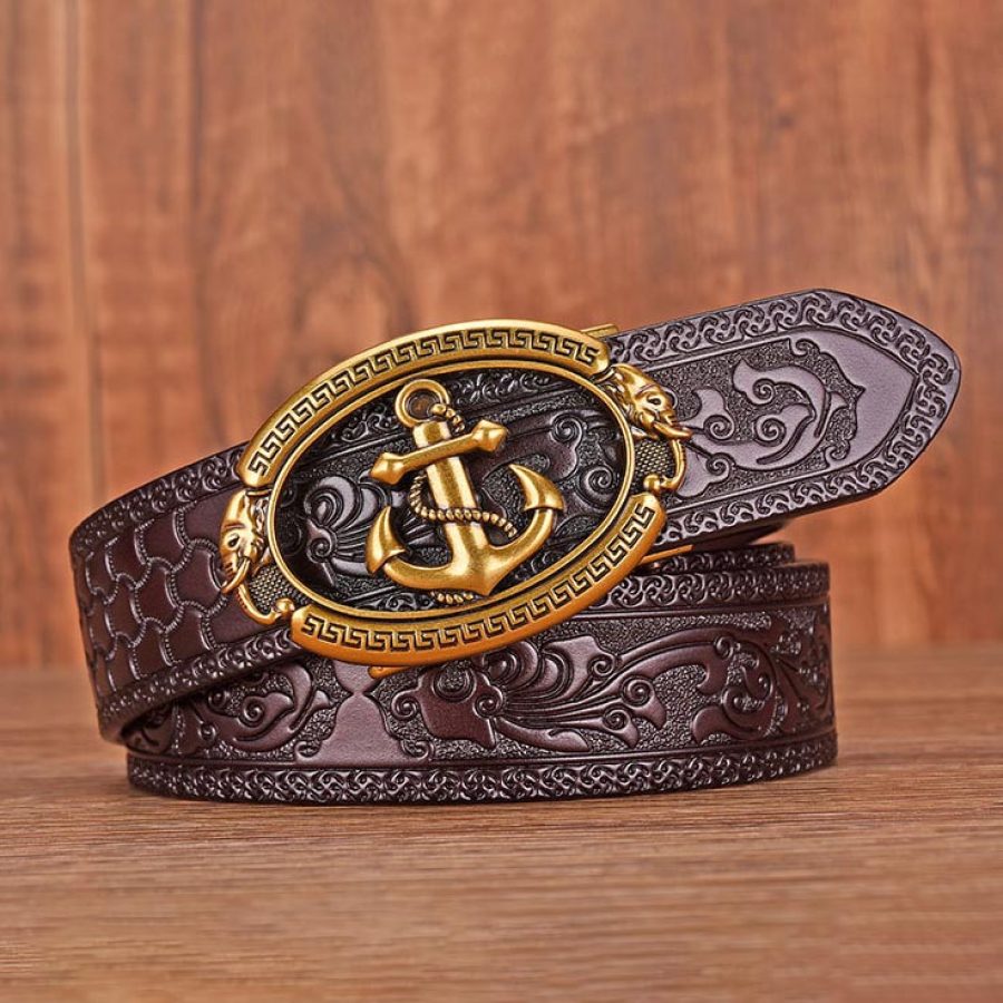 

Ceinture à Boucle Automatique En Cuir De Vache Décontractée Anchor Pour Hommes