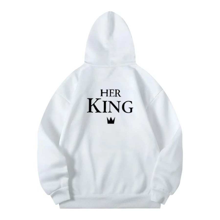 

Sweat-shirt Couple Surdimensionné « Her King » Pour Hommes