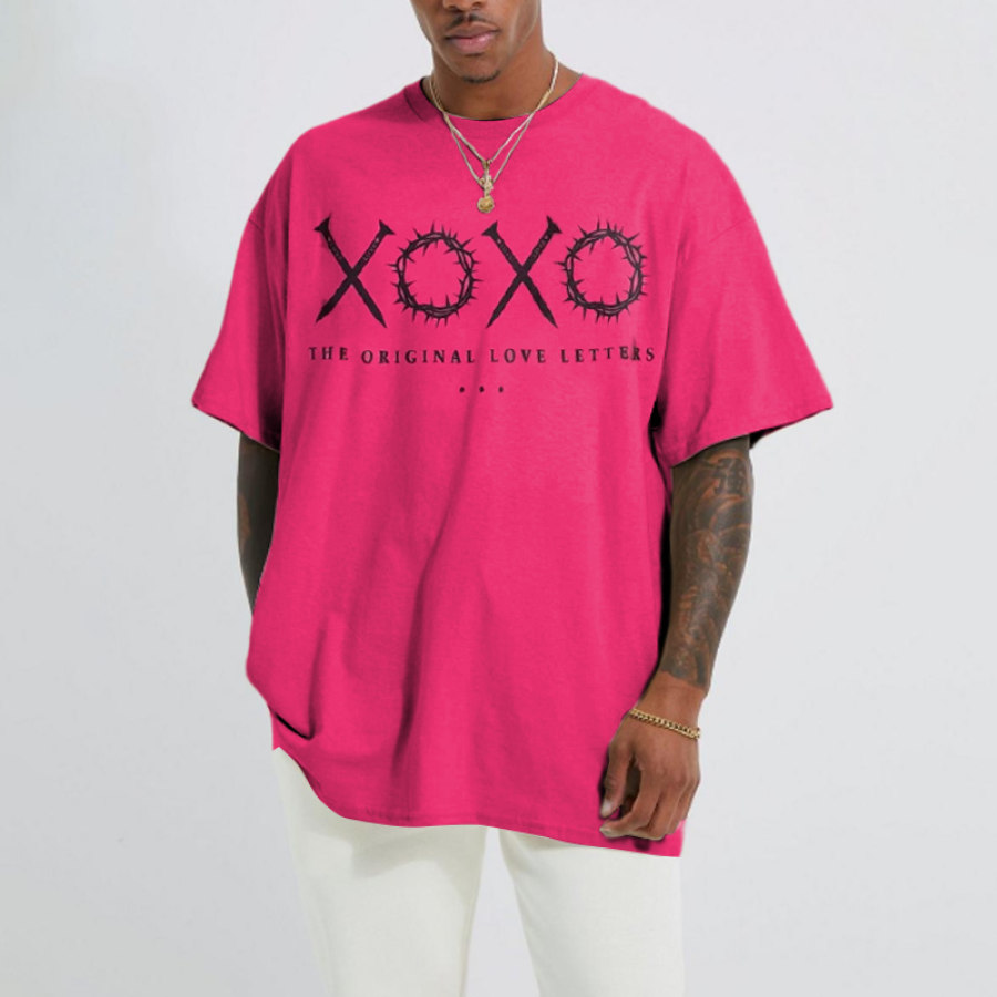 

T-Shirt Oversize Homme XO Lettres D'Amour Originales