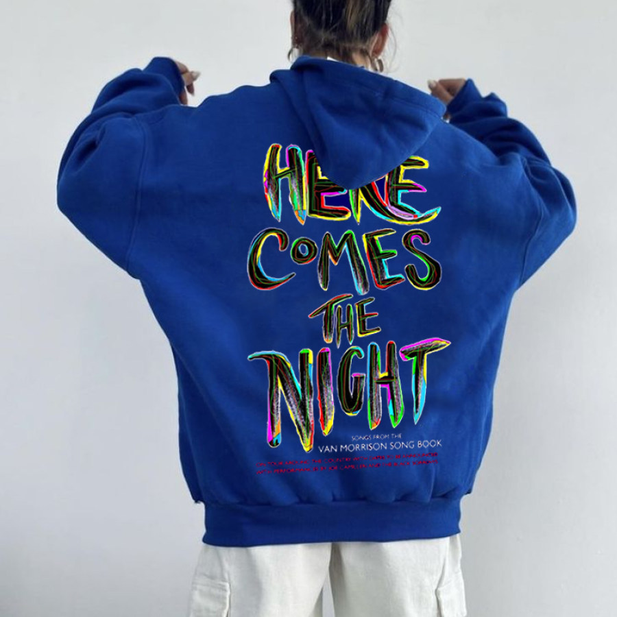 

Women's 'Here Comes The Night' Oversize Hooded Sweatshirt