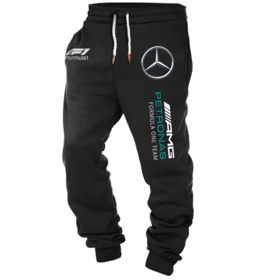 

Lässige Sportliche Hose Mit Stretch-Taille Für Herren Mit Racing-Team-Aufdruck