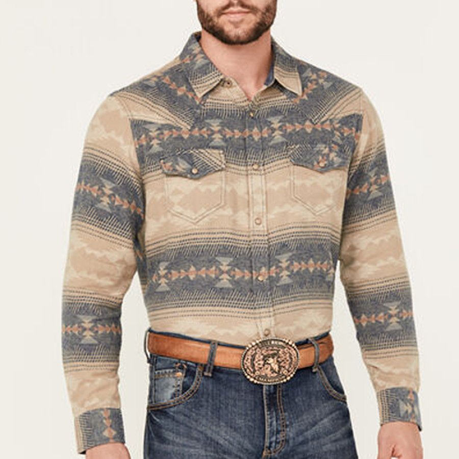 

Camisa Occidental De Manga Larga Con Estampado Arrow Bear Southwestern Para Hombre Sheplers