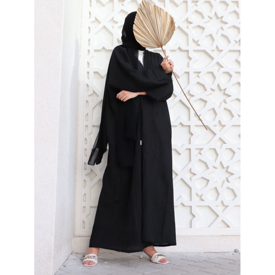 

Stylish Embossed Linen Solid Color Robe