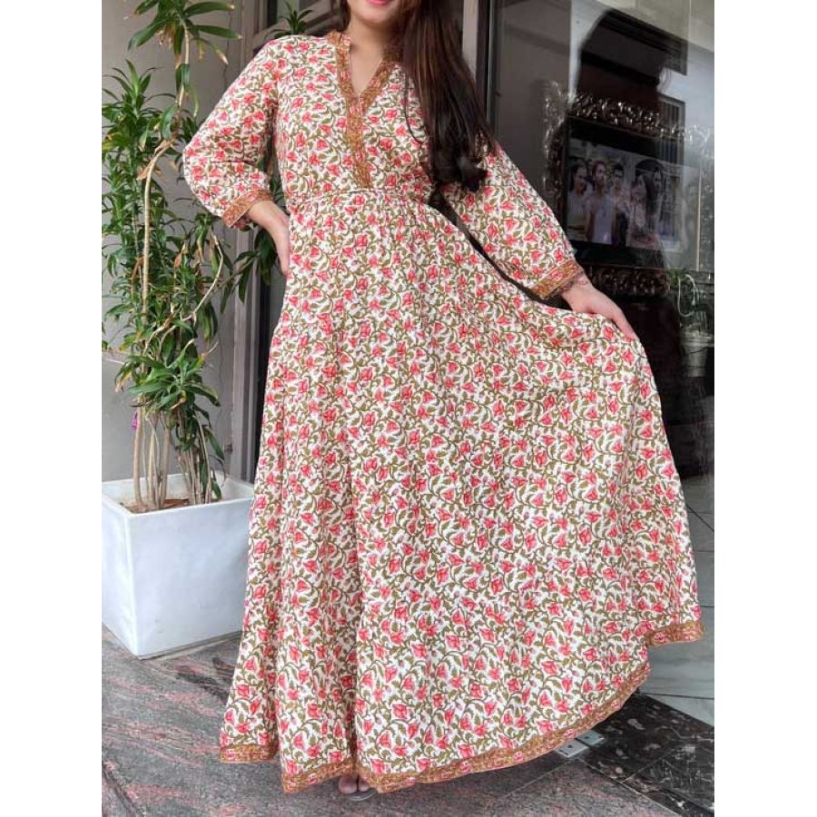 

Robe Longue Ample à Imprimé Floral Pour Femmes