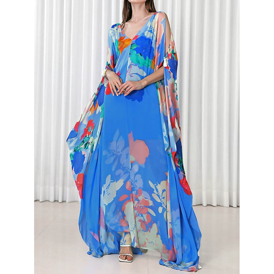 

Женское платье-халат с цветочным принтом