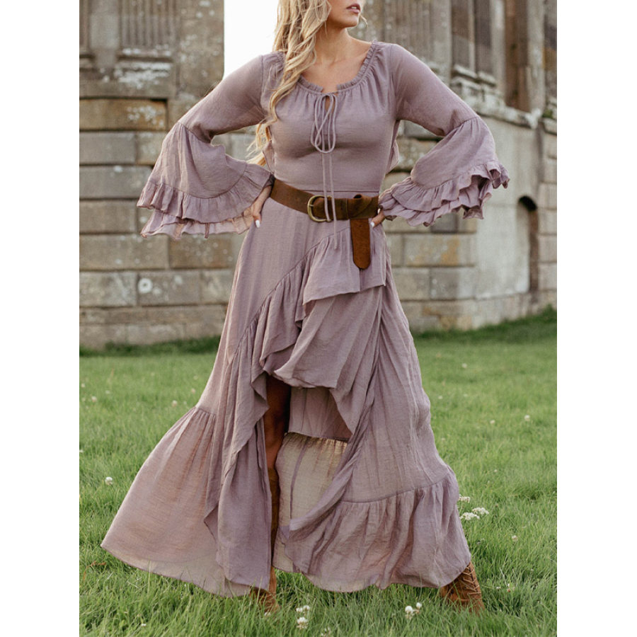 

Women's Lavender Ruffled Robe Dress