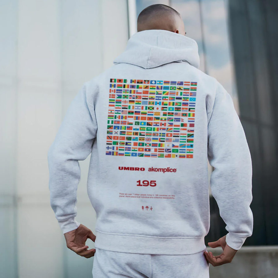

Sudadera Con Capucha Extragrande Informal De La Paz Mundial Para Hombre