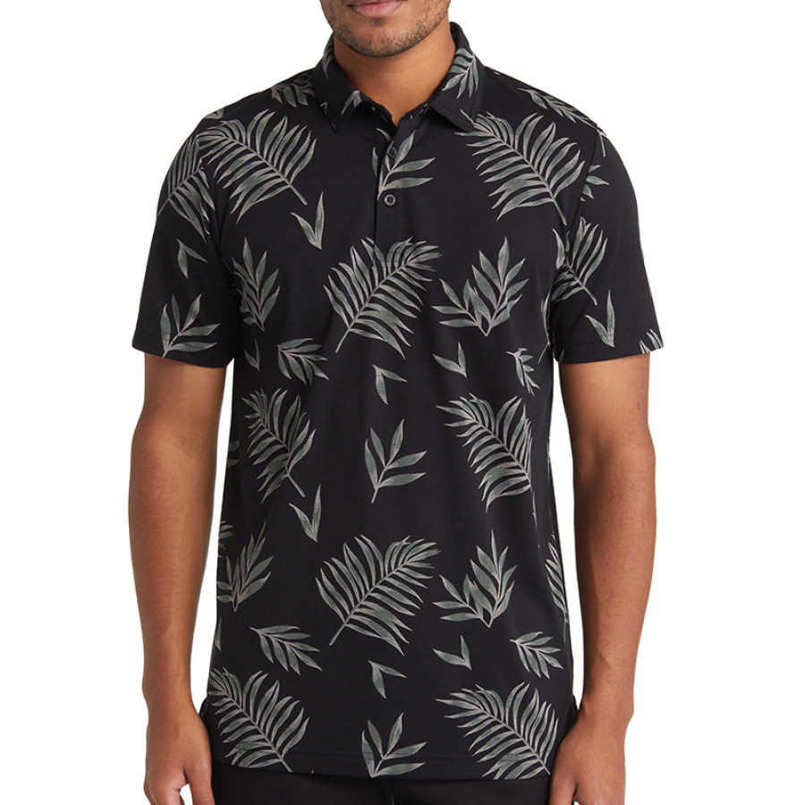 

Мужская рубашка поло с принтом пальмовых листьев