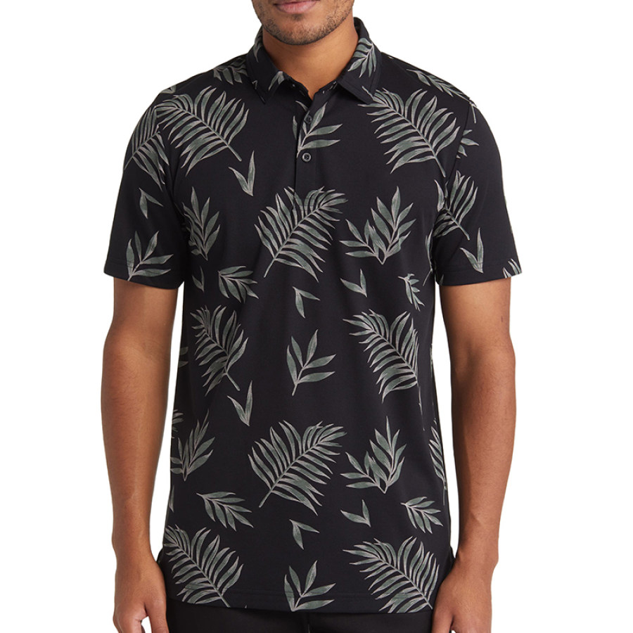 

Herren-Poloshirt Mit Palmblattmuster-Print