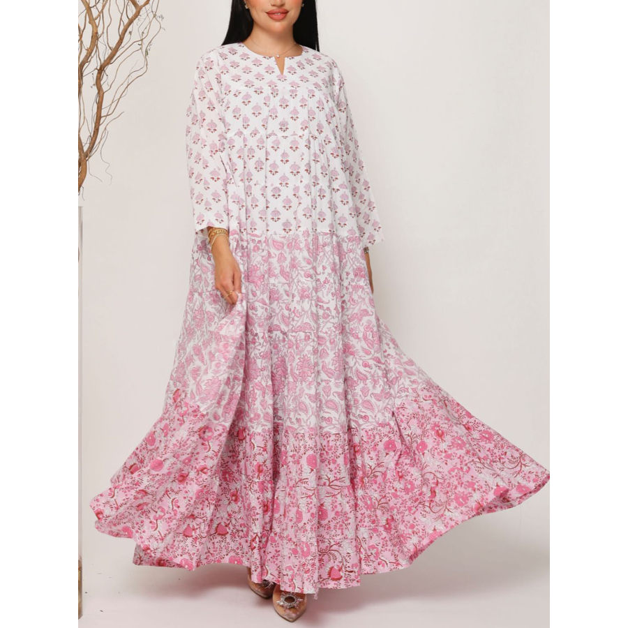 

Floral Print Stylish Robe Dress