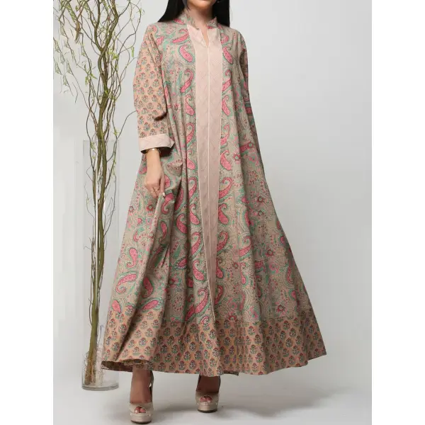 Fashionable Cashew Flower Robe Dress - Zivinfo.com 
