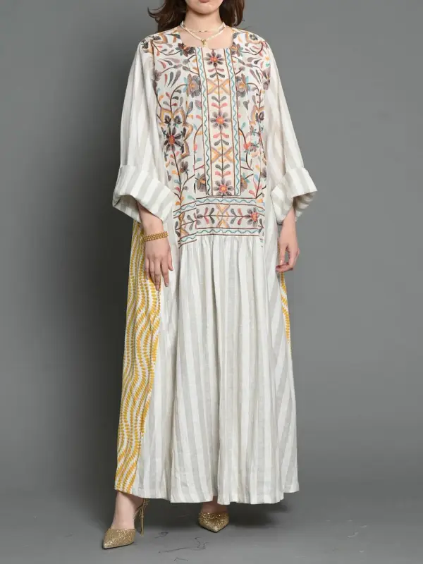 Stylish Printed Ramadan Abaya Dress - Valiantlive.com 