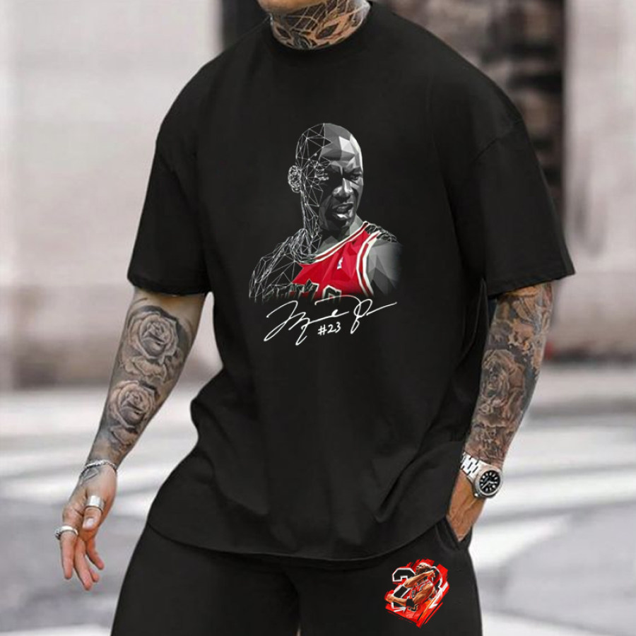 

Camiseta De Calle Retro Con Estampado Extragrande De Jordan Para Hombre
