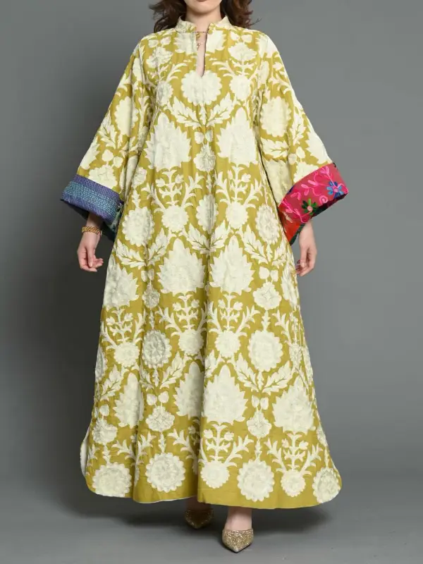 Stylish Printed Ramadan Abaya Dress - Viewbena.com 