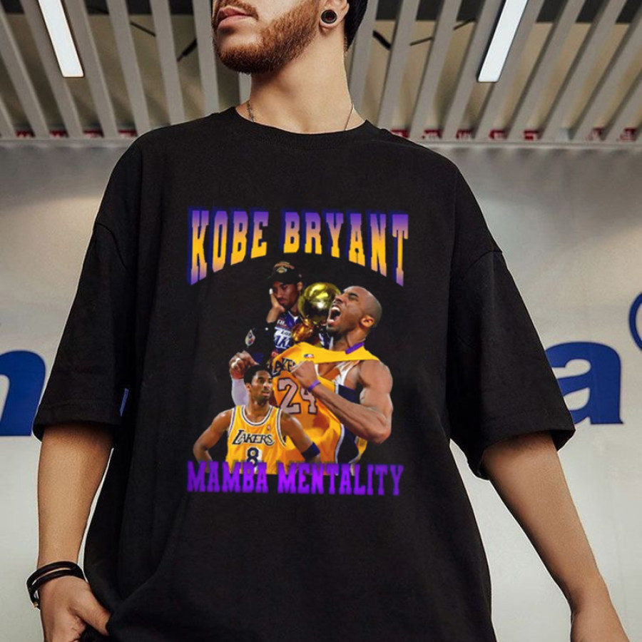 

Винтажная футболка Коби Брайанта NBA Mamba Mentality Lakers в стиле ретро с графическим рэпом 90-х годов