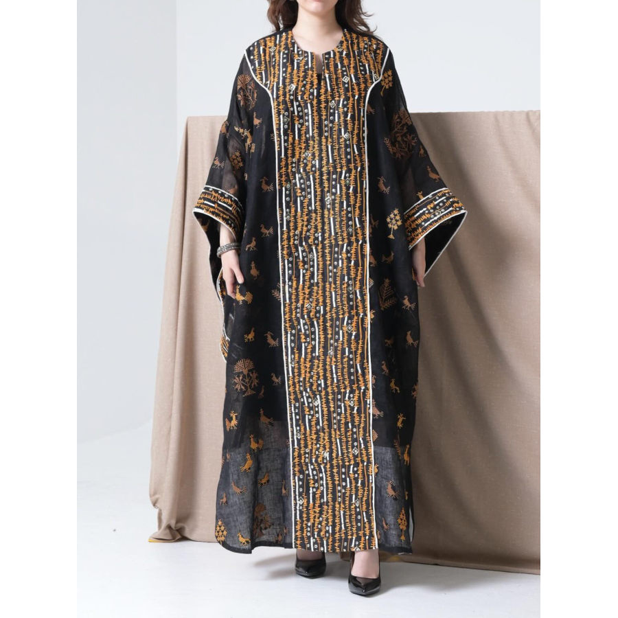 

Stilvolles Bedrucktes Ramadan-Abaya-Kleid