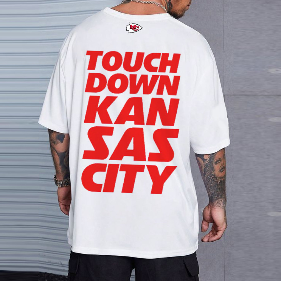 

Bedrucktes NFL-Super-Bowl-T-Shirt Der Kansas City Chiefs Touch Down Kansas City