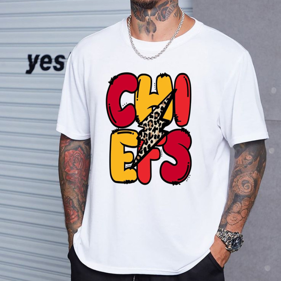 

Camiseta Extragrande Con Fuentes Artísticas De Los Kansas City Chiefs Para Hombre