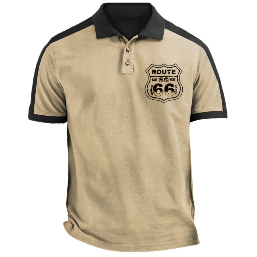 

Atmungsaktives Farbblock-Sportpolo Für Herren Mit Kurzen Ärmeln