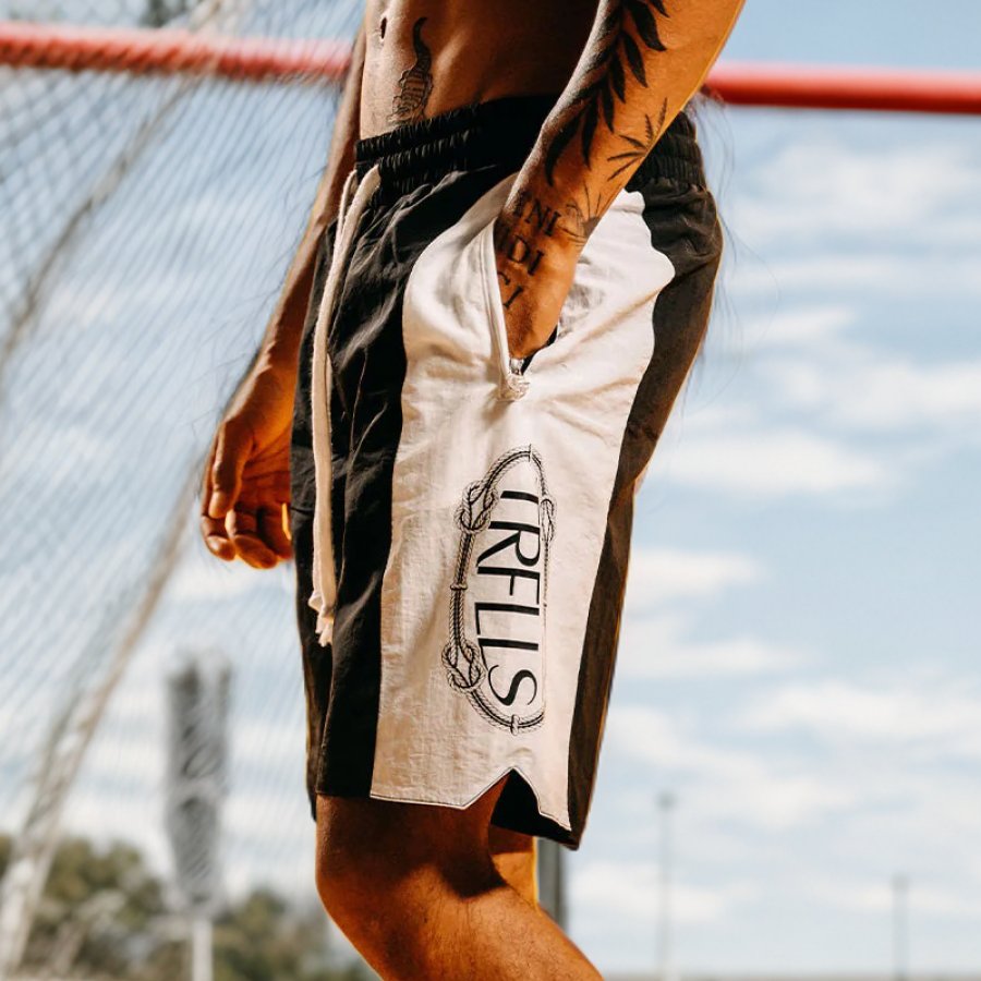 

Shorts Deportivos Transpirables Con Bloques De Color Para Hombre