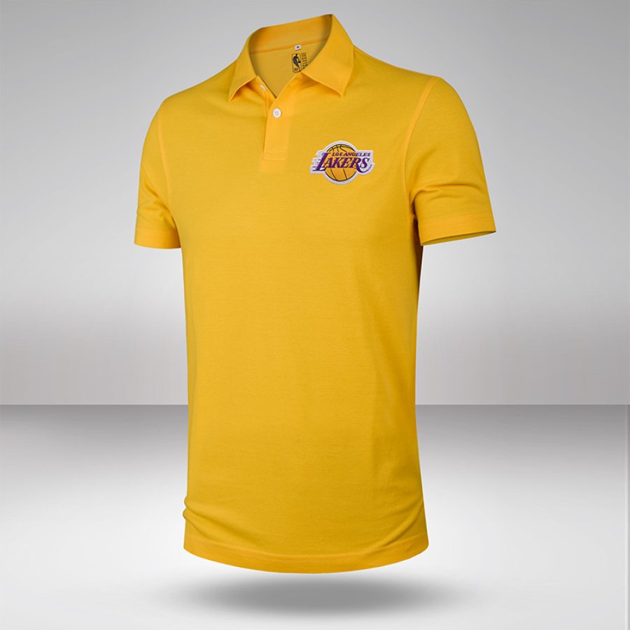 

Polo Brodé De Fans Des Los Angeles Lakers Moutarde