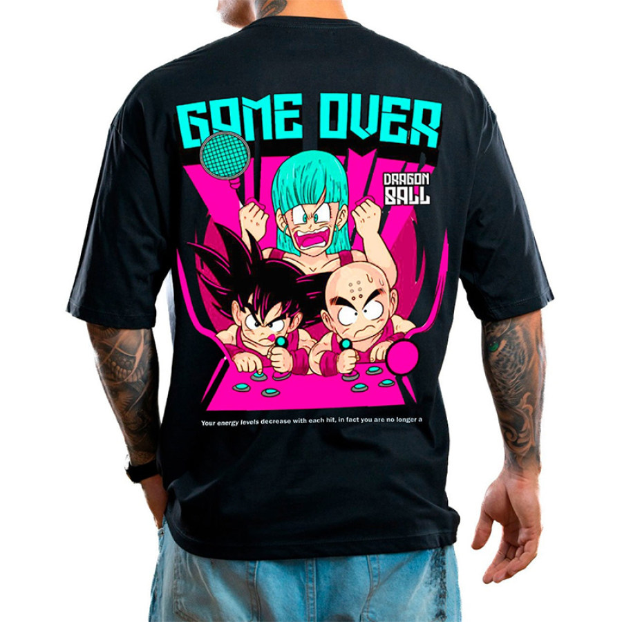 

T-shirt Surdimensionné Negra Game Over Goku Pour Hommes