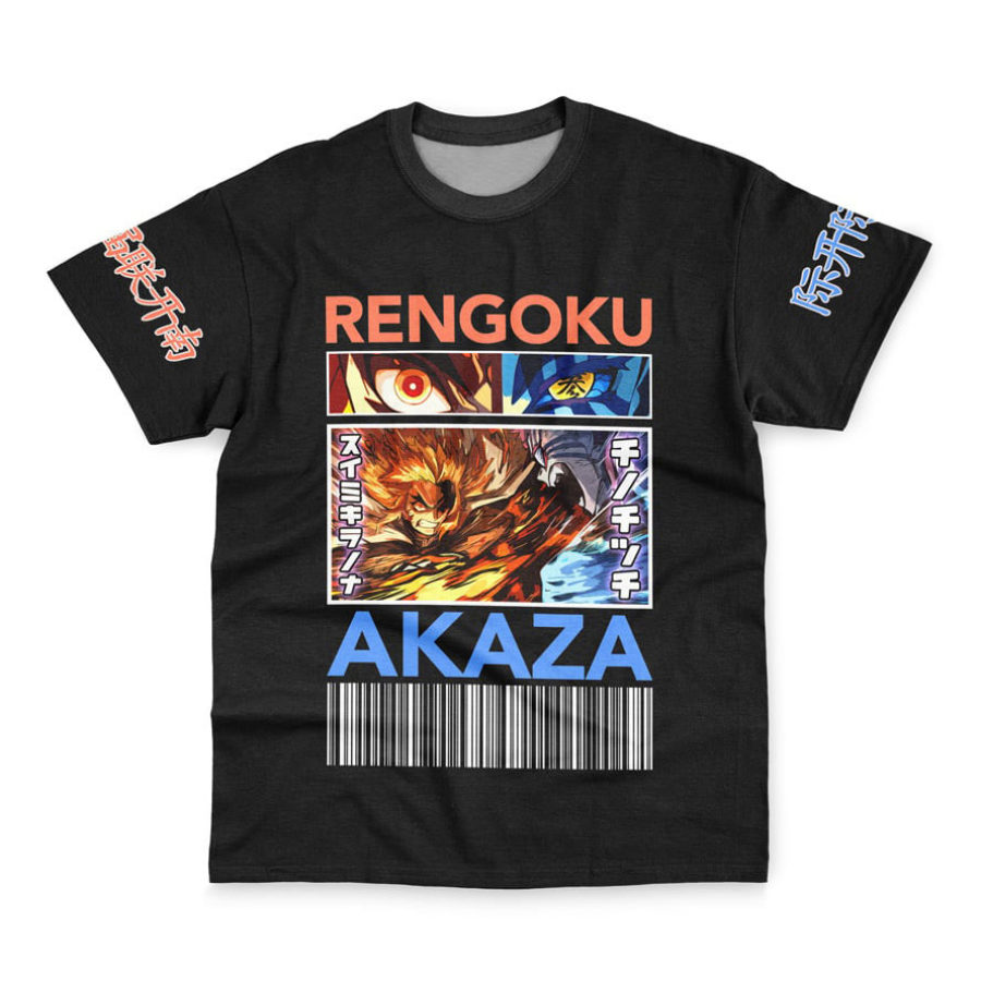 

T-shirt à Manches Courtes Kyojuro Rengoku Vs Akaza Demon Slayer Pour Hommes