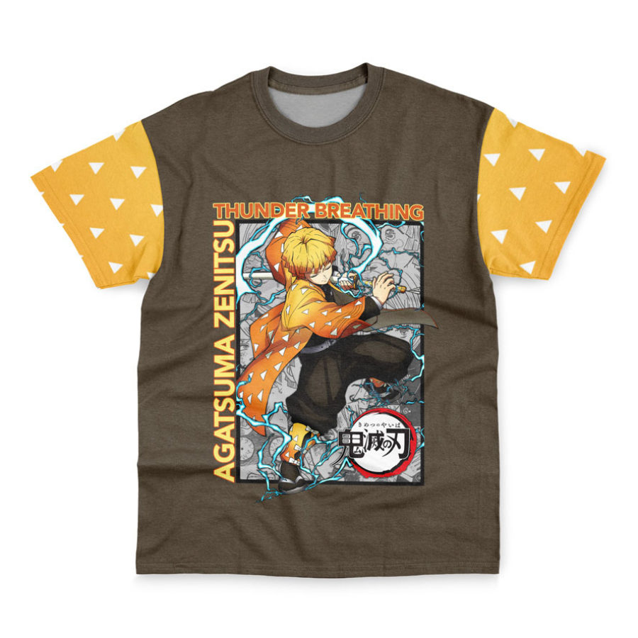 

Agatsuma Zenitsu Demon Slayer Kurzarm-T-Shirt Für Herren
