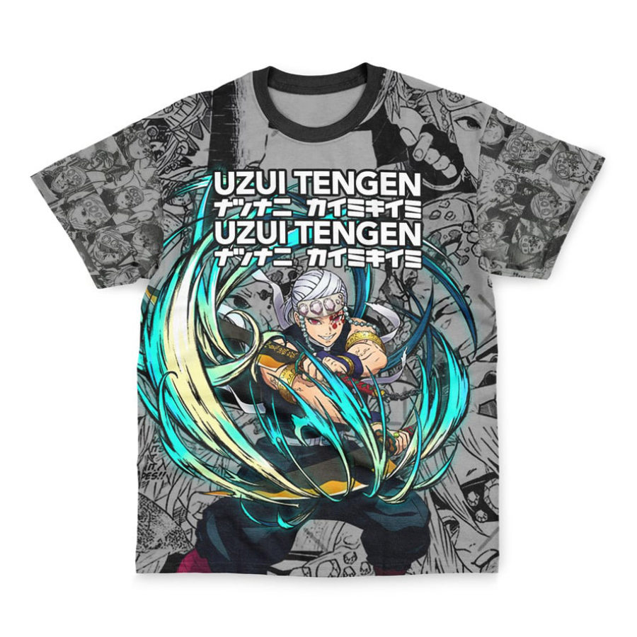 

T-shirt à Manches Courtes Uzui Tengen Manga Collage Demon Slayer Pour Hommes