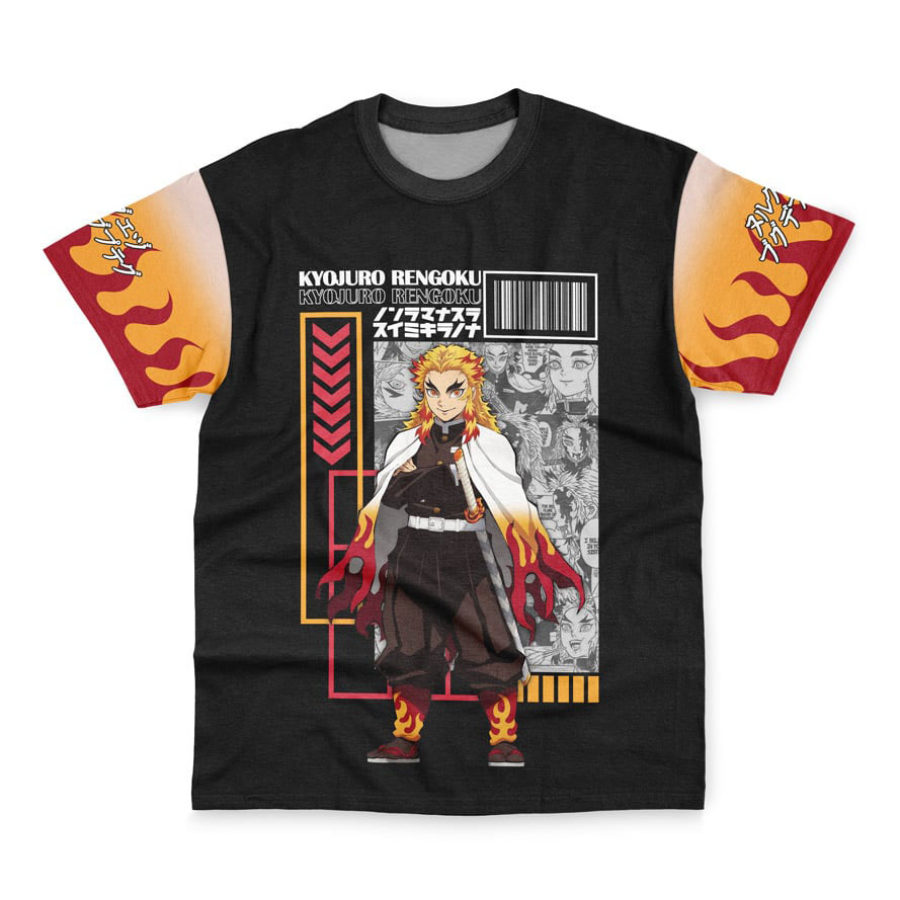 

Kyojuro Rengoku Demon Slayer Kurzarm-T-Shirt Für Herren