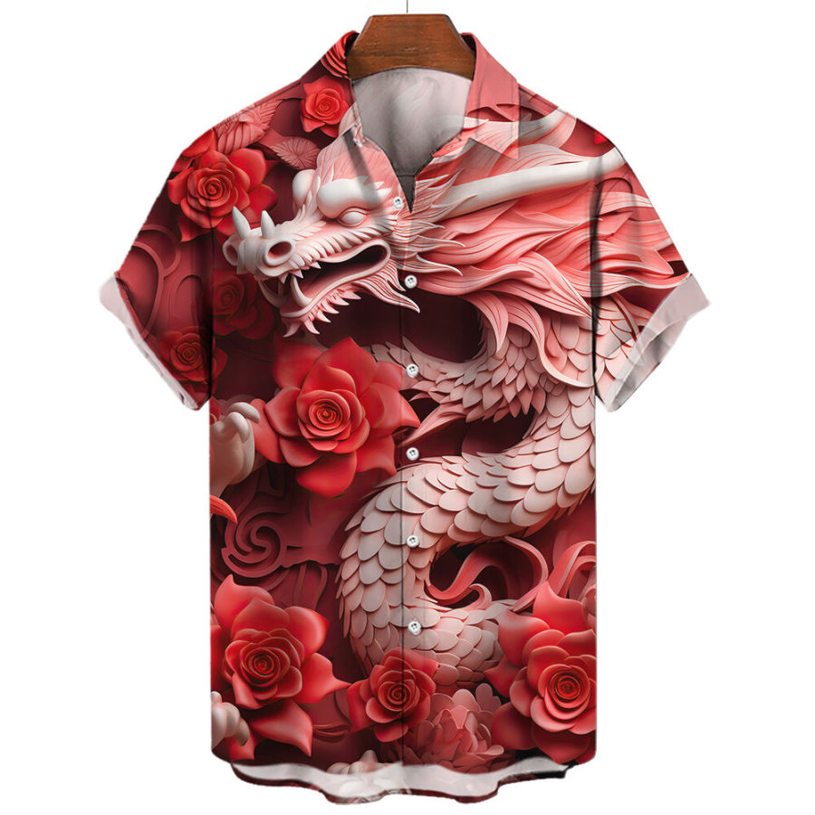 

Men's Hawaiian Shirt Mythical Dragon Totem