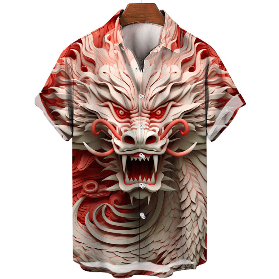 

Men's Hawaiian Shirt Mythical Dragon Totem