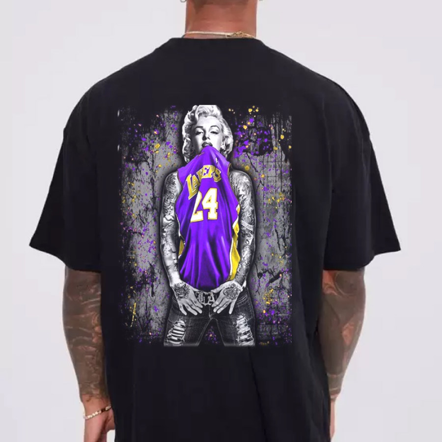 

T-shirt Imprimé Marilyn Monroe Des Lakers De Los Angeles Noir