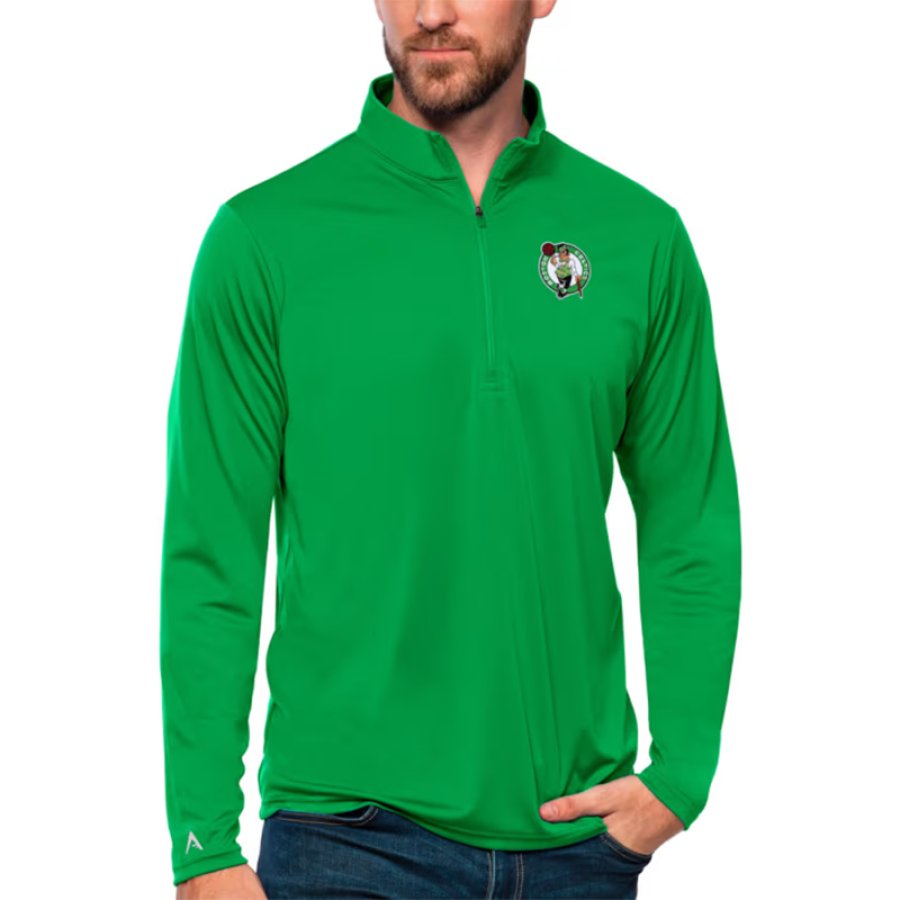 

Antigua Boston Celtics Jersey Verde Tribute De Manga Larga Con Cremallera De 1/4 Para Hombre