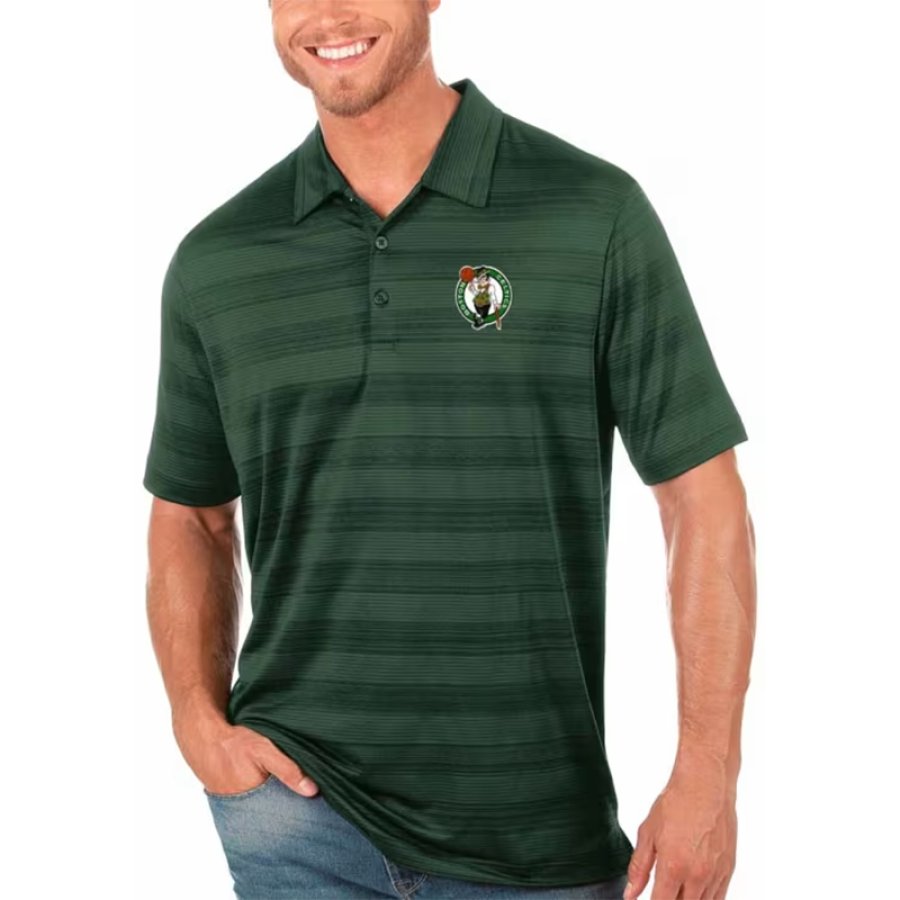 

Antigua Boston Celtics Polo Vert Compass à Manches Courtes Pour Hommes