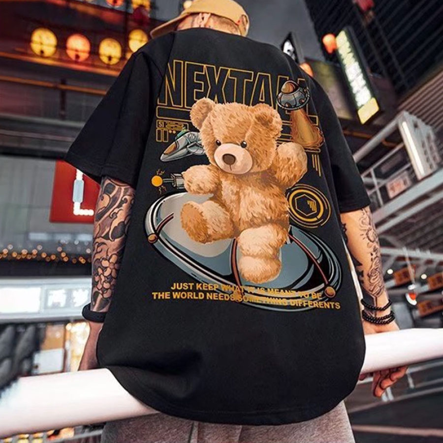 

Camiseta Extragrande Con Estampado De Oso Callejero Trendy