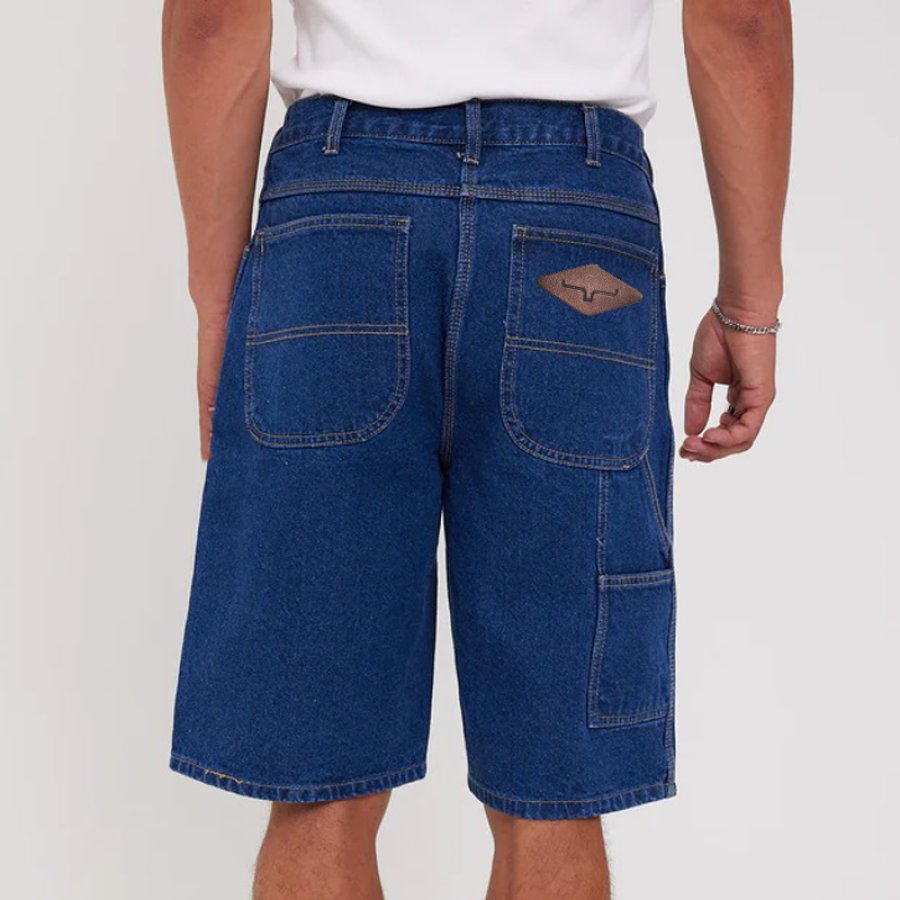 

Мужские джинсовые шорты с цветными блоками в стиле ретро в стиле Йеллоустоун потертые потертые шорты