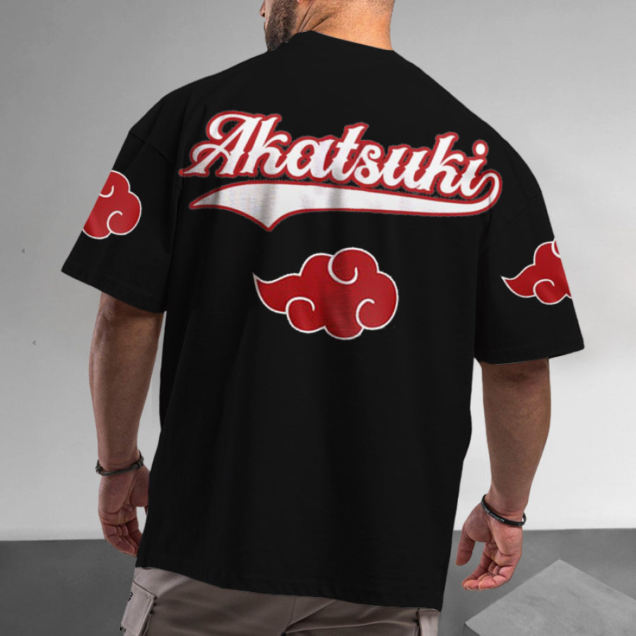 

Camiseta De Gran Tamaño Para Hombre Vintage Akatsuki Cartoon Anime Camiseta Casual De Manga Corta