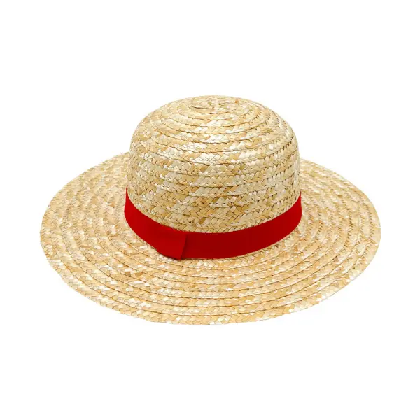 One Piece Anime Flat Top Beach Hat Sun Protection Straw Hat - Yiyistories.com 