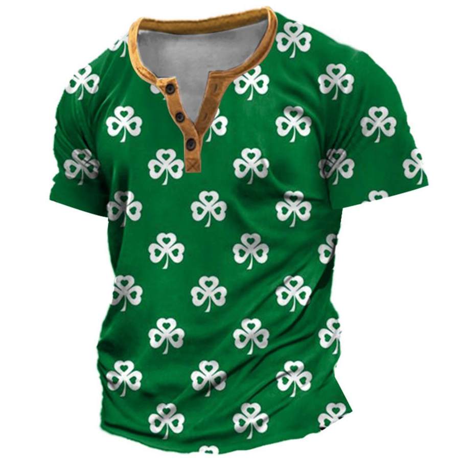 

Мужская футболка Henley St. Patrick's Day Shamrock Lucky Summer Daily Tops