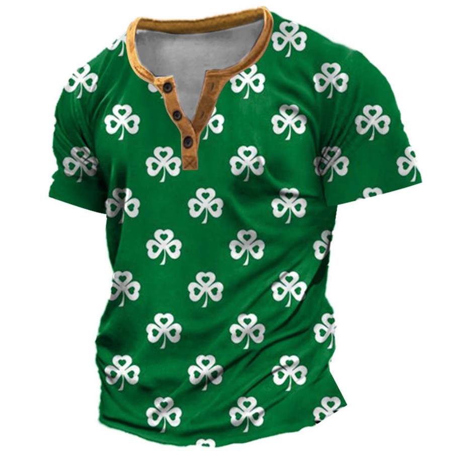 

Camiseta Para Hombre Henley St. Patrick's Day Shamrock Lucky Summer Daily Tops