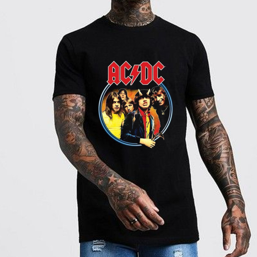 

T-shirt à Motif Diable Du Groupe De Rock Acdc